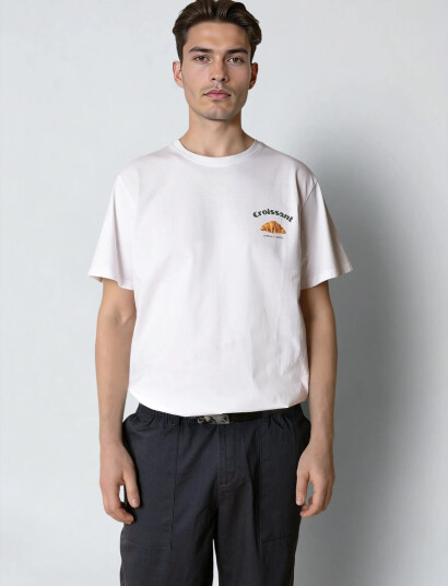 Clean Cut Copenhagen Croissant T-Shirt - White - M