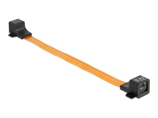Delock Nettverkskabel Rj-45 Hunn Skrubar Til Rj-45 Hunn Skrubar 30 Cm 0.2 Mm Stp Flat