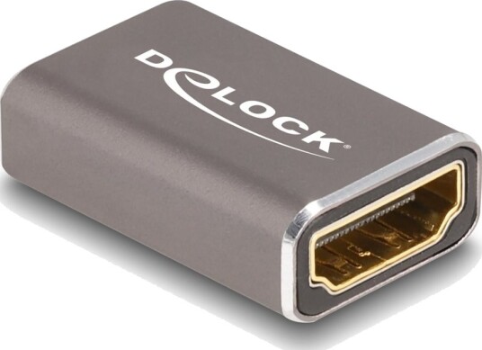 Delock High Speed Hdmi-Adapter Med Ethernet Hdmi Hunn Til Hdmi Hunn Grå 8 K 60 Hz 7680 X 4320 Støtte
