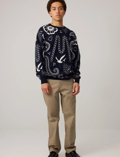 Makia Beam Knit   Navy   L