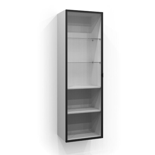 Svedbergs Høyskap Vitrine Dør med Glass Svart Matt + Linjeglass / 50cm 160cm SV-7160502-3