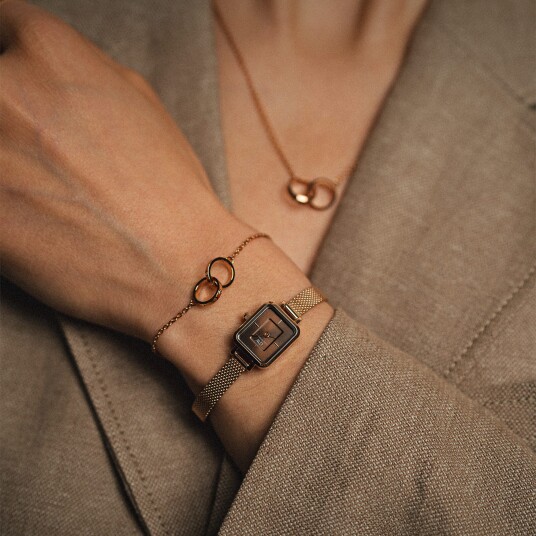 Daniel Wellington DW Watch Quadro Mini Melrose Rose Gold Amber 15.4x18.2mm Daniel Wellington DW Watch Quadro Mini Melrose Rose Gold Amber 15.4x18.2mm