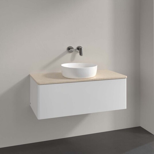 Villeroy & Boch Antao Servantskap med 1 skuff 100x50x36 cm m/lys Hvit Blank/Crème