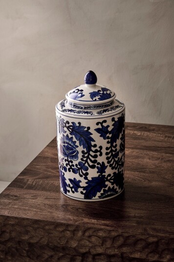 Ellos Home Vase / krukke Yang med lokk Hvit
