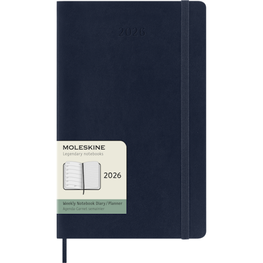Kalender 2026 Classic Soft 12M Week Note Large Sapphire Blue Moleskine