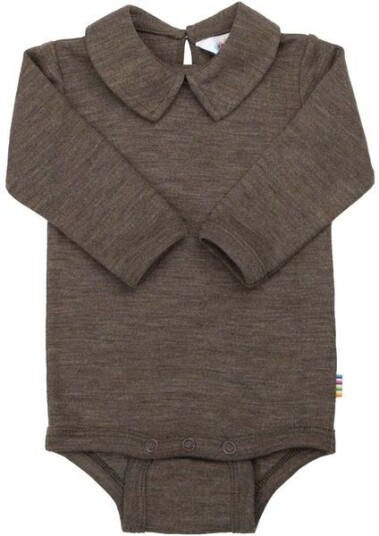 Joha body i ull/silke m/krage Brown Mel. Joha body i ull/silke m/krage Brown Mel.