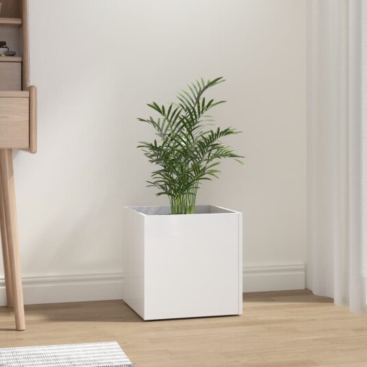 vidaXL Plantekasse høyglans hvit 40x40x40 cm konstruert tre vidaXL Plantekasse høyglans hvit 40x40x40 cm konstruert tre