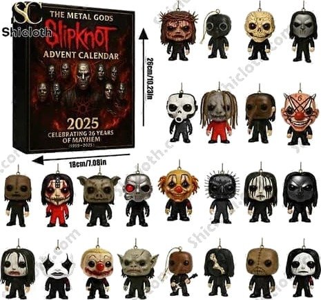 2025 Julekalender   Beste julegave til barn Slipknot Heavy Metal Band 24 dagers nedtellingskalender Anime Blind Box Akryl Eller FMY