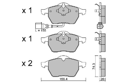 Bremseklosser AISIN BPVW 1026