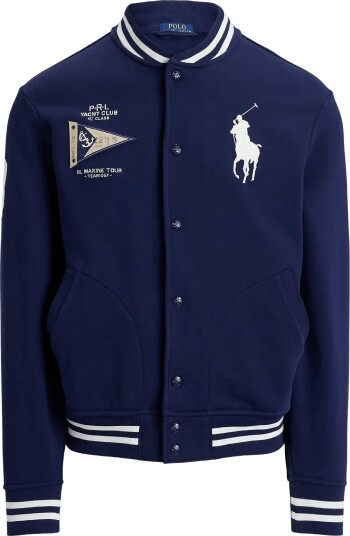 Polo Ralph Lauren Big Pony Fleece Baseball Jacket Navy L Polo Ralph Lauren Big Pony Fleece Baseball Jacket Navy L