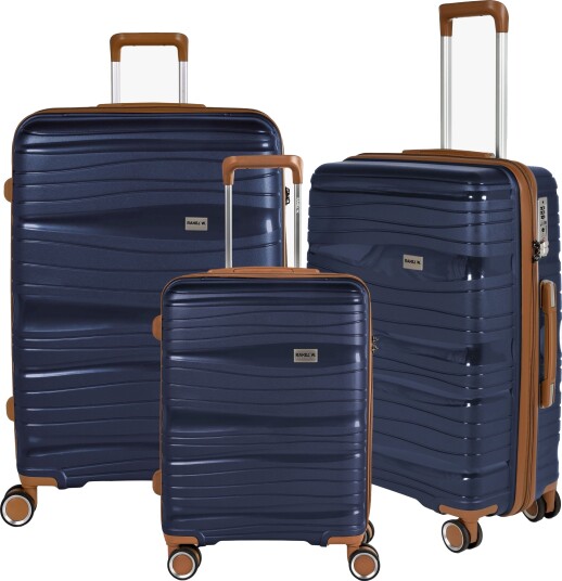 Rakel W Traveling RW Travel Alfrida Collection Trillekofferter i 3-pakning, Blå Rakel W Traveling RW Travel Alfrida Collection Trillekofferter i 3-pakning, Blå