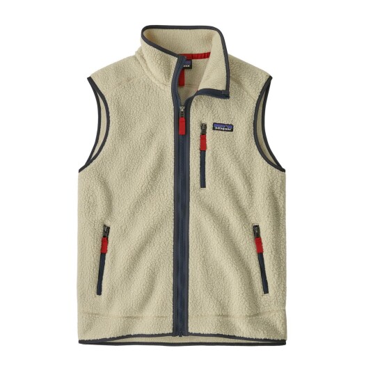 Patagonia Retro Pile Vest M"s Pelican w/Smolder Blue S Patagonia Retro Pile Vest M"s Pelican w/Smolder Blue S