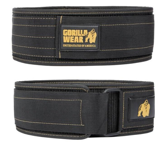 Gorilla Wear Nylon Lifting Belt 10cm Black/Gold - ml