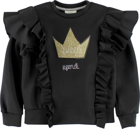 Fendi Kids Genser   Svart m. Volanger/Gullkrone   Fendi   8 år 128   Genser