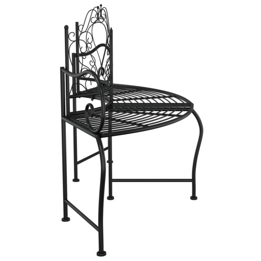 vidaXL Benk rund tre 150 cm svart stål vidaXL Benk rund tre 150 cm svart stål