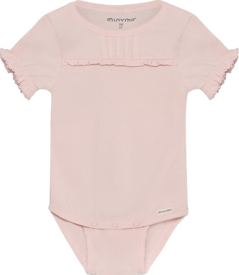 Minymo Kortermet Body med Volangdetaljer Rosa 86
