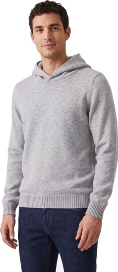 Gran Sasso Hoodie felted cashmere 50 grå herre
