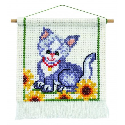 Permin Broderisett Bilde katt 16x18cm