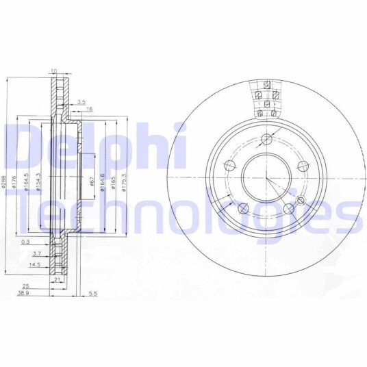 Bremseskive DELPHI BG3909