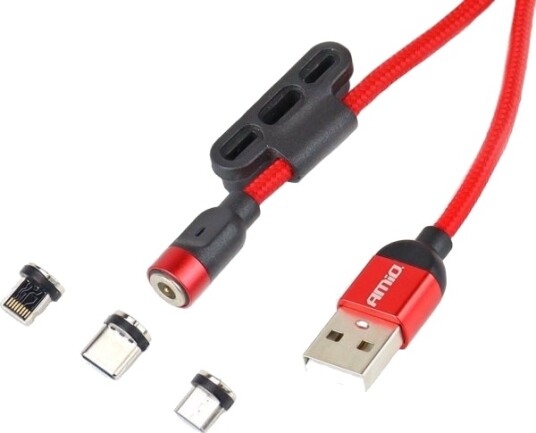 Usb-Kabel Amio Usb-A - Magnetisk 1 M Rød (Ami-02522) Usb-Kabel Amio Usb-A - Magnetisk 1 M Rød (Ami-02522)