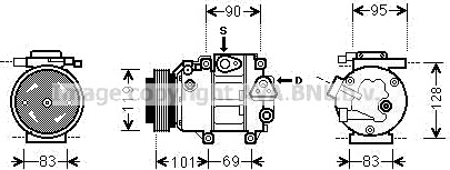 AC kompressor PRASCO HYAK237