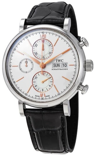 IWC Herreklokke IW391031 Portofino Sølvfarget/Lær Ø42 mm