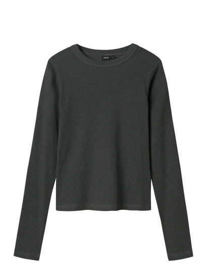 LMTD Nlfhinaja Ls Solid Short S Top Noos Grey 122-128 LMTD Nlfhinaja Ls Solid Short S Top Noos Grey 122-128