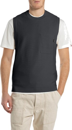 Replay Regular Natural Component Sweater Blue XL