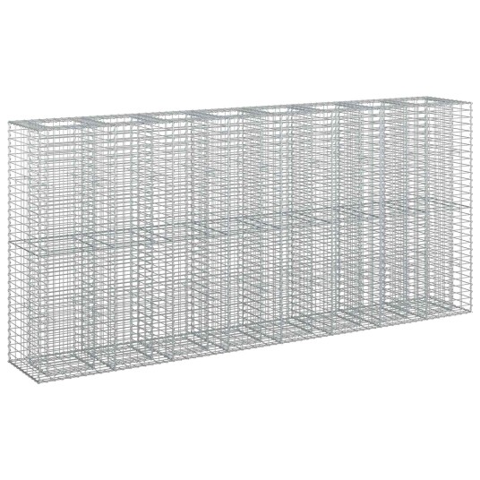 Gabion hevet seng 4 pcs sølv 330 x 50 x 150 cm Galvanisert Stål