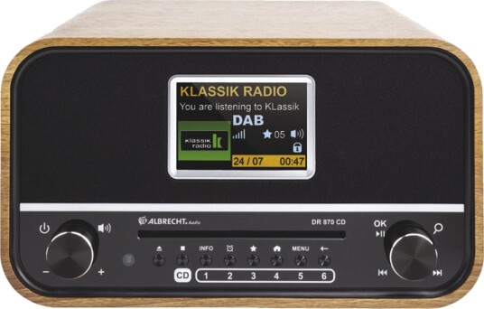 Albrecht DR 870 CD DAB+ radio med CD, FM, MP3 og USB