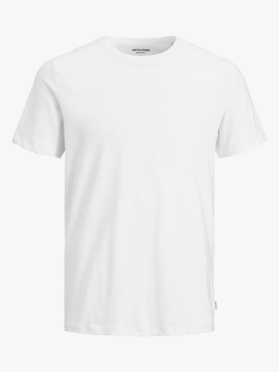 Jack and Jones Organic Basic Tee Short Sleeve O-Neck Hvit XL Jack and Jones Organic Basic Tee Short Sleeve O-Neck Hvit XL