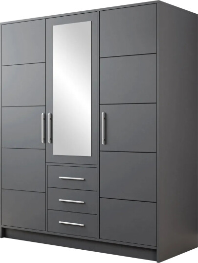 Chavez Garderobe med Speil 147x200 cm - Grå