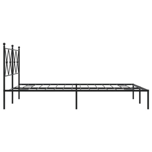  Sengeramme i metall med hodegavl svart 135x190 cm 8721012373853