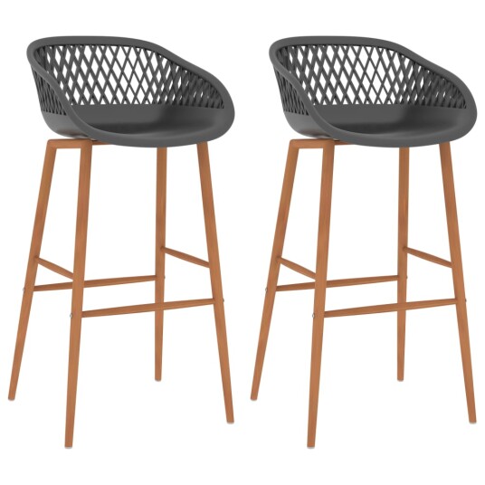Barstoler 2 stk grå 8719883791227 Barstoler 2 stk grå 8719883791227