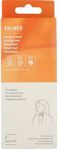 Valmed Strep A test halsbetennelse 1 stk   1 Stk