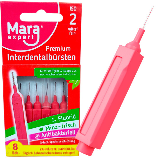 Spaltebørster Premium Mara Expert 0,50 mm ISO 2 RØD