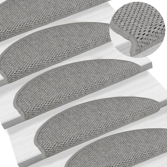 vidaXL Selvklebende trappematter sisal-utseende 15 stk 65x25cm gråbrun vidaXL Selvklebende trappematter sisal-utseende 15 stk 65x25cm gråbrun