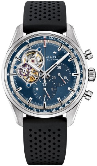 Zenith Herreklokke 03.20416.4061 51.R576 El Primero Blå/Gummi Ø42 mm