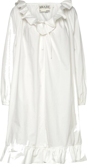 Vero Moda Awakari Ls V Neck Blk Dress   White   XL