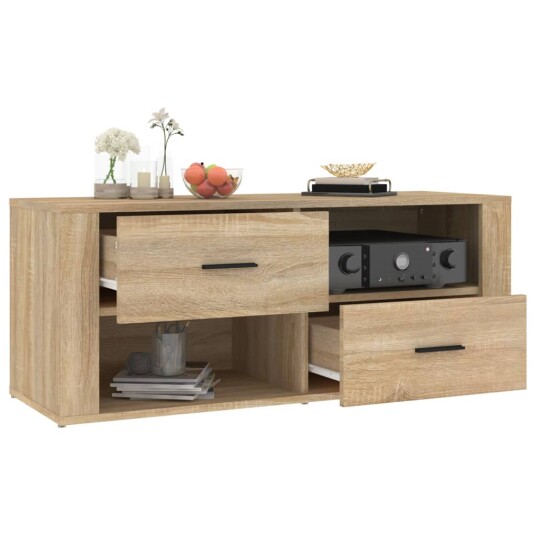 vidaXL TV-benk sonoma eik 100x35x40 cm konstruert tre
