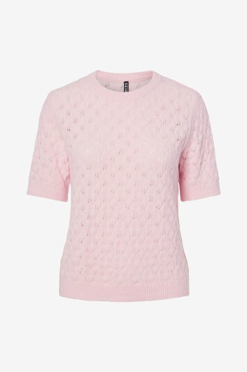 Pieces Genser pcLelou SS O neck Knit Rosa