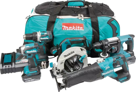 Makita DLX5032T 5-PK Verktøysett 18V med Børsteløse Maskiner og 3x5,0Ah Batterier