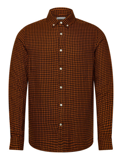Knowledge Cotton Apparel Organic Cotton Checked Shirt Gots - Brown - S Knowledge Cotton Apparel Organic Cotton Checked Shirt Gots - Brown - S