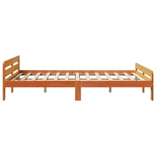 Sengeramme uten madrass voksbrun 140x190 cm heltre furu 8721158371133