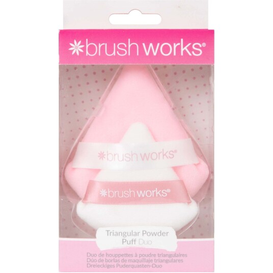 Brushworks Triangular Powder Puff Duo 2pcs