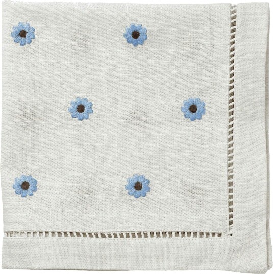 Pick A Poppy Daisy Bomullsserviett 45x45 cm Blå Pick A Poppy Daisy Bomullsserviett 45x45 cm Blå