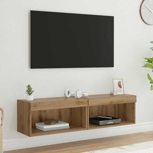 TV skap 2 pcs Artisan Eik 60 x 30 x 30 cm Konstruert tre TV skap 2 pcs Artisan Eik 60 x 30 x 30 cm Konstruert tre