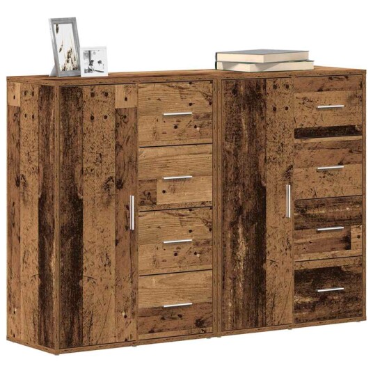 Sideboards 2 stk Gammelt Tre 60x31x84 cm Ingeniørtre