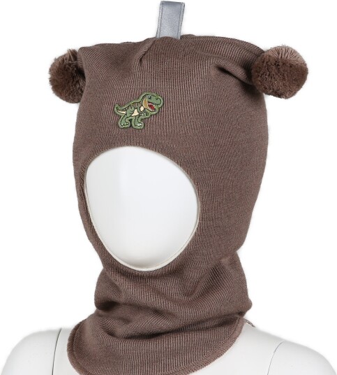 Kivat Balaclava i Ull Dinosaur Brun 2 (2-4år)