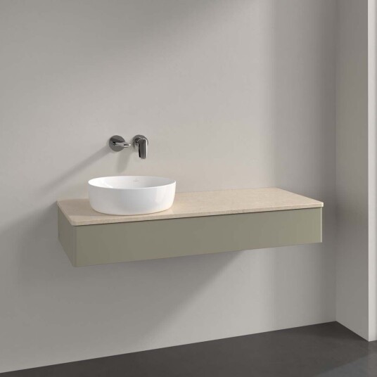 Villeroy & Boch Antao Servantskap med 1 skuff 120x50x19 cm u/lys Steingrå/Crème